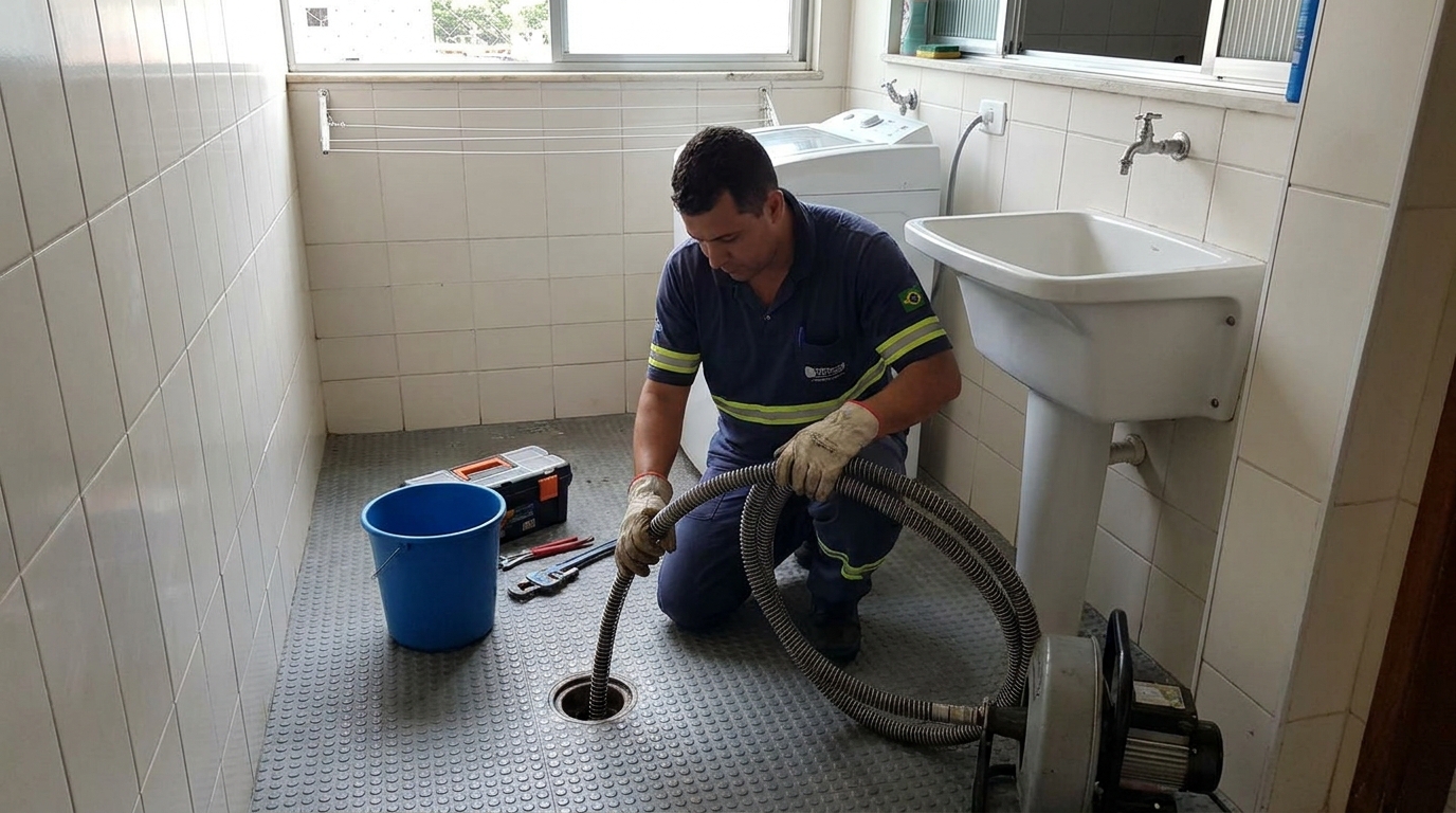 Desentupimento de ralo residencial em São José do Rio Preto‑SP