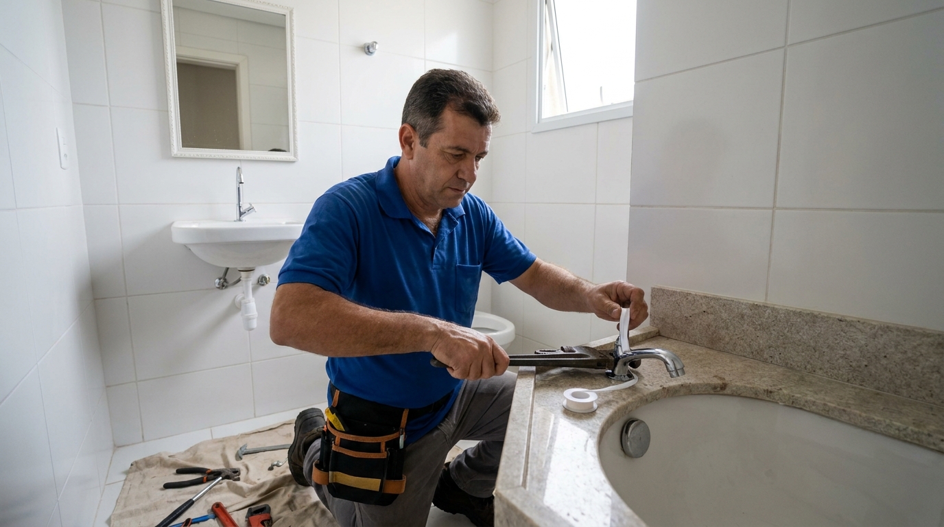 Instalação de torneira de cozinha em São José do Rio Preto‑SP